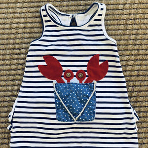Mud Pie Girl's Striped Crab Top 3T